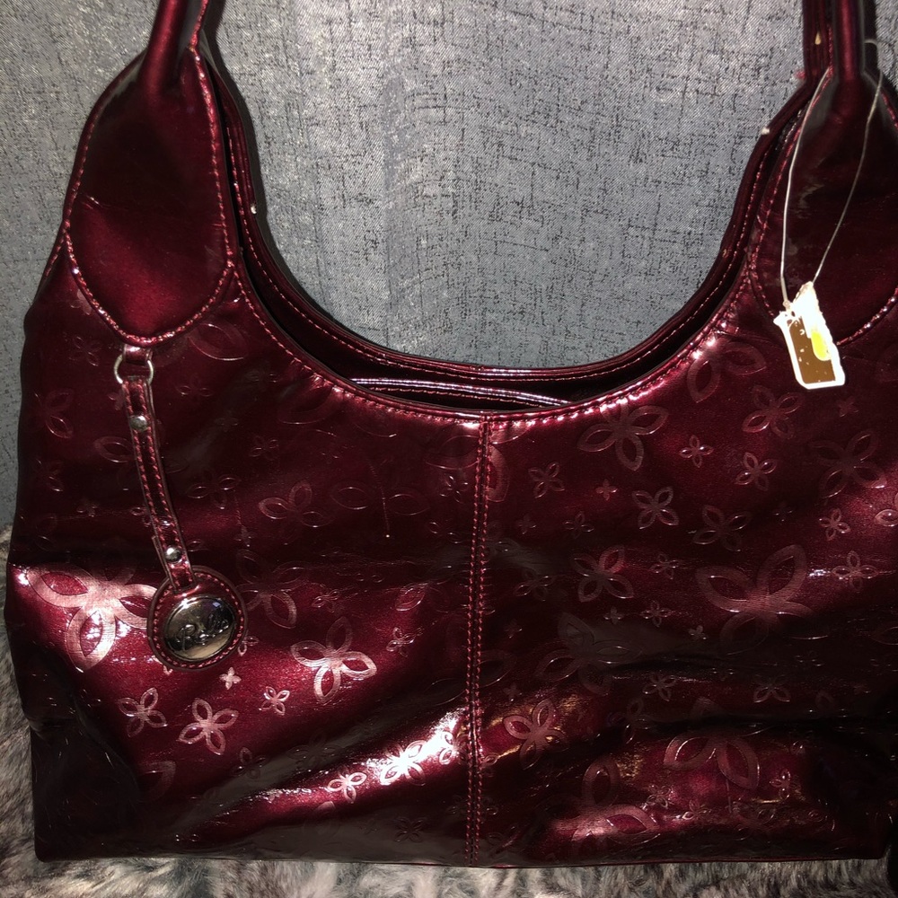 Burgundy leather purse